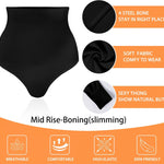 Werena Tummy Control Thong Shapewear for Women High Waisted Body Shaper Panties Shaping Thong Girdle Underwear