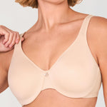 DELIMIRA Women's Minimizer Bra Plus Size Underwire Smooth Full Coverage Seamless Bras Beige 38DD