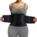FeelinGirl Workout Waist Cincher Trainer Corset Shaper Tummy Slimmer Plus Size Belly Band for Women Black S