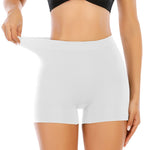 Womens Seamless Shaping Boyshorts Panties Tummy Control Underwear Slimming Shapewear Slip Shorts(#A2 White(basic),Large)