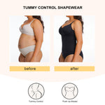 SHAPERX Women's Shapewear Bodysuit Bonded Tummy Control Panel Seamless Comfy Body Shaper With Targeted Compression,SZ6213-Black-L/XL