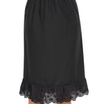 MANCYFIT Half Slip for Women Under Dresses Skirt Extenders with Lace Trim Non Cling Underskirts Black 3X-Large