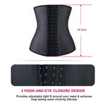 YIANNA Women's Underbust Latex Sport Girdle Waist Trainer Corsets Cincher Hourglass Body Shaper Weight Loss (Black, M)