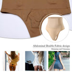 Werena Tummy Control Thong Shapewear for Women Seamless Shaping Novelty Thong Panties Body Shaper Underwear(01# Brown-mid Waisted(has Boning),Medium)