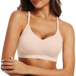 OEAK Womens Wireless Bras Comfortable Push Up Bra No Underwire Bra Full Support Lift Bralette Everyday Seamless Tshirt Bras Nude M
