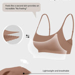OEAK Womens Comfortable Bras No Underwire Cami Bra Seamless Unlined Bralettes Scoop Neck Unpadded Everyday Sports Tshirt Bra Latte L