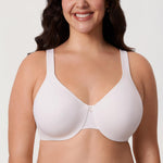 DELIMIRA Women's Minimizer Bra Plus Size Underwire Smooth Full Coverage Seamless Bras Coconut White 34DD