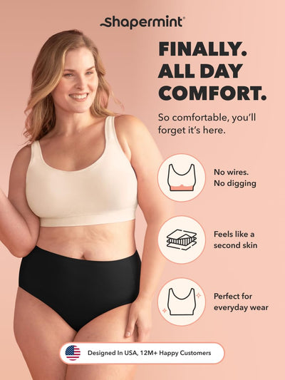 SHAPERMINT Bras for Women No Underwire - Seamless Bras for Women, Wireless Bra, Adjustable Plus Size Bra