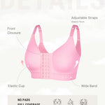 FeelinGirl Full Coverage Mastectomy Bra Compression Bra for Women Front Closure Post Surgical Bra Fuchsia XXXL