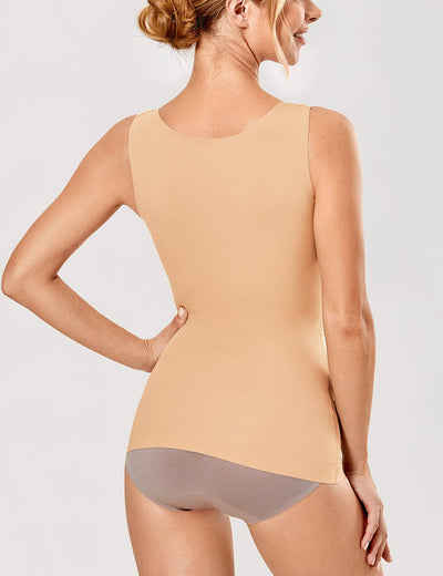 DELIMIRA Women's Shapewear Tummy Control Tank Tops Plus Size Seamless Camisole Taupe 1X