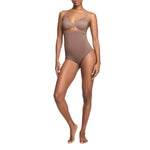 SPANX ASSETS High Waist Thong - Seamless Shapewear - No-Show Tummy Support - Silicone Grip - Lightweight Sculpting - Café Au Lait - Medium