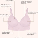 HSIA Bras for Women Minimizer Full Coverage Seamless Plus Size Longline Back Smoothing Unlined Underwire Bra Grey Purple