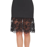 MANCYFIT Half Slips for Under Dresses Extender Slip Skirt for Women Lace Trim Long Underskirt 22 Inch Black XX-Large