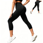 High Waisted Capri Leggings for Women,Tummy Control Yoga Capri Leggings,Workout Compression Capri Leggings,High Waisted Capris for Women,Capri Yoga Pants,Squat Proof Non See-Through(X-Large,Black)
