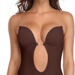 SHAPERIN Women's Backless Body Shaper Bra U Plunge Low Back Thong Shapewear Deep V Full Body Bodysuit