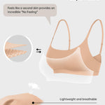 OEAK Womens Comfortable Bras No Underwire Cami Bra Seamless Unlined Bralettes Scoop Neck Unpadded Everyday Sports Tshirt Bra Nude,XS
