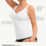 FeelinGirl Women Shapewear Tank Top Tummy Control Compression Tanks V Neck Seamless Body Shaper Camisole Tops for Women White XXL