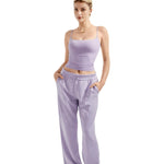 SUUKSESS Women Sexy Square Neck Tank Top Summer Y2K Going Out Tops Casual Sleeveless Basic Cami Shirts (Light Purple, XS)