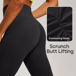 Heathyoga Scrunch Butt Lifting Leggings for Women Tummy Control No Front Seam Compression Leggings for Women Yoga Pants Women Black