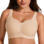 Jelly Bras for Women Plus Size No Underwire Push Up Full Coverage Minimizer Bra Seamless Wireless Bralette Nude