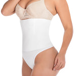 Hioffer 328 Women Waist Cincher Girdle Tummy Slimmer Sexy Thong Panty Shapewear White