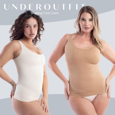 Underoutfit Shapewear Tank Cami, Compression Tank Top for Women, Large, Coffee