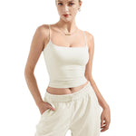 SUUKSESS Women Summer Y2K Going Out Crop Tops Sexy Square Neck Tank Top Casual Sleeveless Basic Camisole Shirts (White, S)
