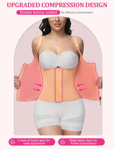 SHAPSHE Waist Trainer for Women, Tummy Control Sports Girdle, Workout Body Shaper with Adjustable Shoulder Strap