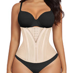 SHAPERX Waist Trainer for Women Underbust Corset Shapewear Tummy Control Workout Waist Cincher Body Shaper Zipper and Hooks, SZ7310-Beige-2XL