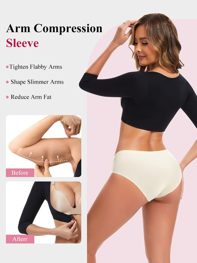 JOYSHAPER Upper Arm Shaper for Women Posture Corrector Tops Compression Sleeves Slimming Sleeves