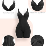 Slimers Women V-Neck Corset Bodysuits - Tummy Control Sculpting Body Suits : Hip Lifter Shapewear Outfits Club Tops