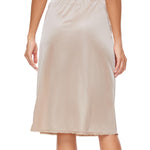 GYS Half Slips for Women Non Cling Under Dresses Silky Underskirt Lightweight Lace Trim Skirt Slip, Nude, Small