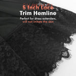 MANCYFIT Half Slips for Under Dresses Slip Skirt Extender for Women Underskirt Lace Trim A-Line Knee Length Black Medium