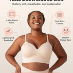 SHAPERMINT Wireless Bras for Women, No Underwire Full Coverage T-Shirt Bra, Comfortable Everyday Lingerie with Adjustable Straps, Small to Plus Size Chai