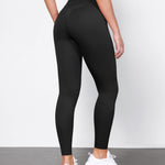 ODODOS Tummy Control Full Length Compression Leggings with Inner Pocket for Women, 28" High Waist Workout Running Yoga Pants, Black, Medium