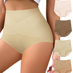 QUASTI Underwear 4 Pack Tummy Control High Waisted Ladies Panties Postpartum Compression Briefs Full Coverage（L）