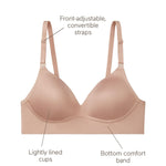 Blissful Benefits Convertible Pure Bliss Comfort Wire-Free Longline Bra