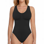 ONEW Shapewear Bodysuit for Women Tummy Control Seamless Body Suits Deep V Neck Body Shaper Going Out,Black,Small
