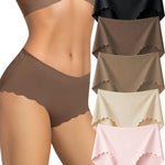 XEENRXU Seamless Underwear for Women No Show No Panty Line Womens Panties High Waisted Ladies Comfortable Stretch Briefs 5 Pack