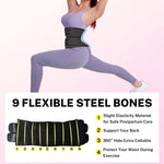 GainKee Waist Trainer for Women Zip Trimmer Belts Detachable Two Belts Corset Body Shaper with Zipper 9 Steel Bones