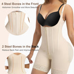 SHAPERX Women's Fajas Colombianas Tummy Control Shapewear Postpartum Butt Lifting Body Shaper with Boned Support,SZ7281-Beige-2XL