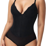 SHAPERIN Sexy Lace Shapewear Bodysuit for Women Tummy Control Body Suit Corset Bustier Top Body Shaper