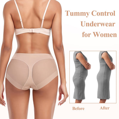 JOYSHAPER Shapewear Panties for Women Tummy Control Briefs Invisible Compression Underwear Butt Lifter Body Shaper Nude