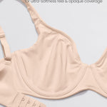 DELIMIRA Women's Confishape Balconette Bra Supportive T Shirt Full Coverage Plus Size Bras Underwire Unlined Beige - Unlined 38DD
