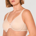 DELIMIRA Women's Minimizer Bra Plus Size Underwire Smooth Full Coverage Seamless Bras Beige 38DD