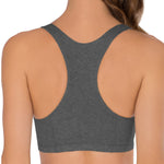 Fruit of the Loom Women's Built Up Tank Style Sports Bra, RED HOT W.BLK/Charcoal/Black, 38