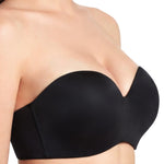 HSIA Strapless Bras for Women Push Up Seamless Underwire Padded Balconette Demi Convertible Bra for Small Busts Black 34C