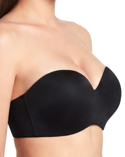 HSIA Strapless Bras for Women Push Up Seamless Underwire Padded Balconette Demi Convertible Bra for Small Busts Black 34C