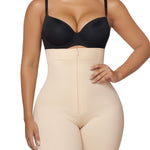 SHAPERX High-Waisted Tummy Control Shapewear for Women Seamless Zip-Up Easy-On Body Shaper Shorts Slimming Fit Underwear,SZ5820-Beige-L