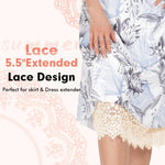 MANCYFIT Half Slips for Under Dresses Slip Skirt Extender for Women Underskirt Lace Trim A-Line Knee Length Nude Medium